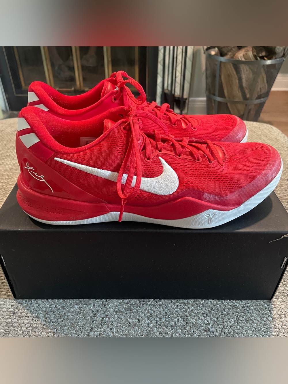 Nike Kobe VIII Protro Red and White, Size 12 with box